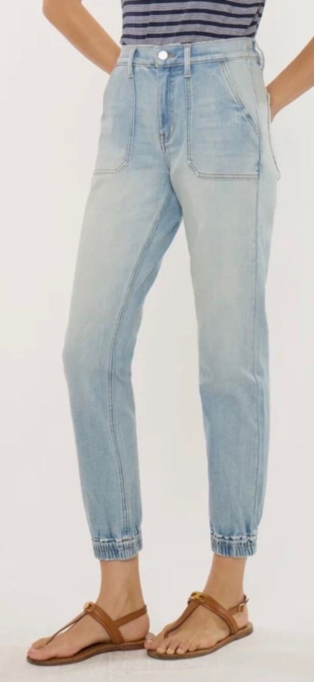 Kancan Denim Light Blue Chelly High Rise Joggers M NWT